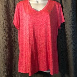 Body armor bright pink sports shirt workout tee